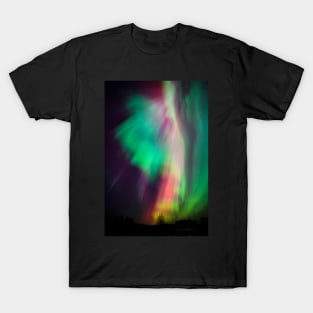 Beautiful multicolored northern lights in Finland T-Shirt